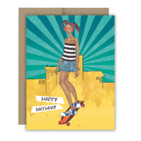 Skater Girl Birthday - Sunburst Notecard