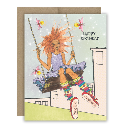 Swing! Happy Birthday Notecard