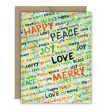 Notecard 4 x 5.5" - Happy Peace Joy