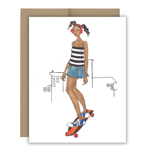 Skater Girl Notecard