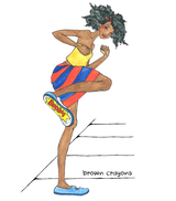 Brown Crayons Booom! Girl illustration