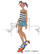 Kids Short Sleeve T-shirt - Skater Girl - 2 Colors!