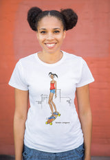 Women's Short Sleeve Organic T-shirt - Skater Girl (two colors)