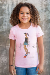 Kids Short Sleeve T-shirt - Skater Girl - 2 Colors!