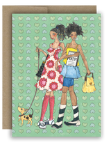Friends With Dog Vibrant - Notecard