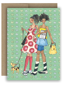 Friends With Dog Vibrant - Notecard