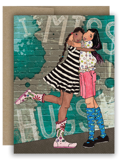 I Miss Hugs - Notecard
