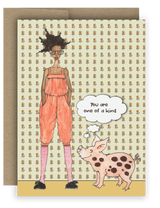 One Of A Kind Pig - Notecard