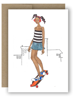 Skater Girl - Notecard