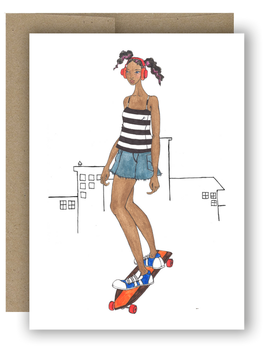 Skater Girl - Notecard