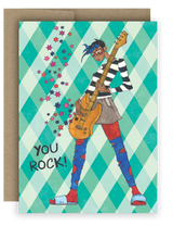 You Rock! Girl Musician - Notecard