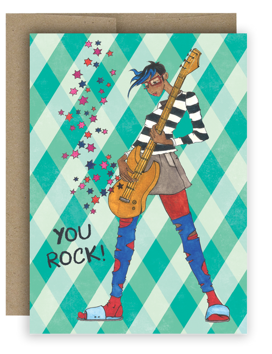 You Rock! Girl Musician - Notecard