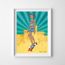 Wall Print - Skater Girl - 2 Sizes!