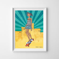 Wall Print - Skater Girl - 2 Sizes!